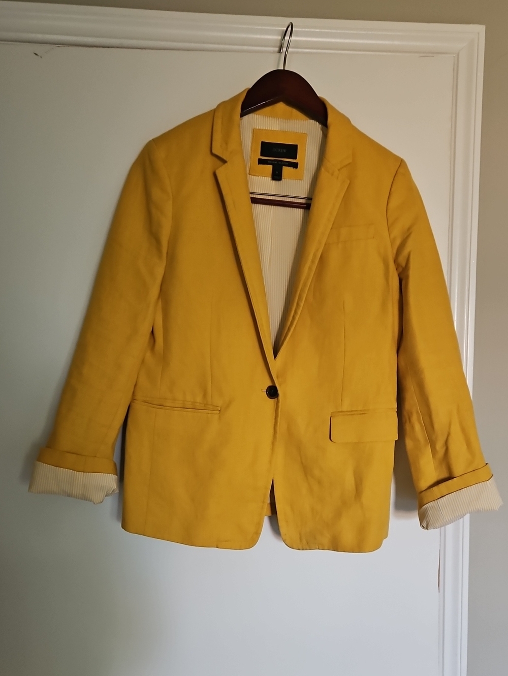 J Crew Mustard Yellow Regent Blazer